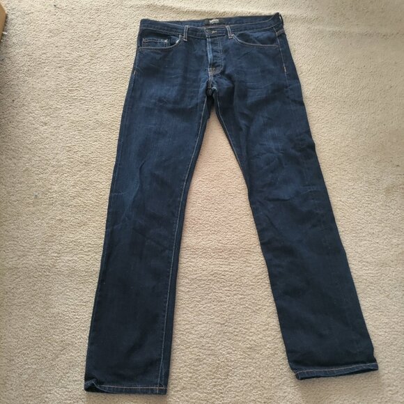 Baldwin Jeans Men's 34 Tag (36x34) The Reed Classic Straight Blue Denim GUC - Picture 1 of 13